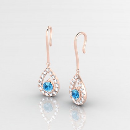 Odette Boucles d'oreilles Topaze en Or rose 18k