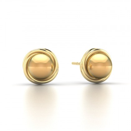 Otahi Boucles d'oreilles Perle d'eau douce dorée en Or jaune 18k