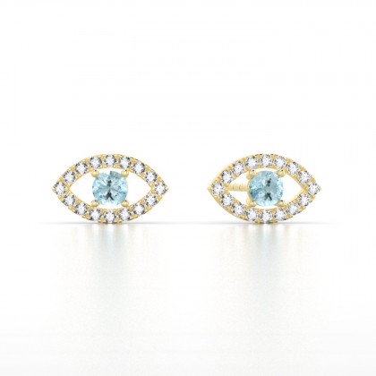 Persia Boucles d'oreilles Aigue-marine en Or jaune 18k