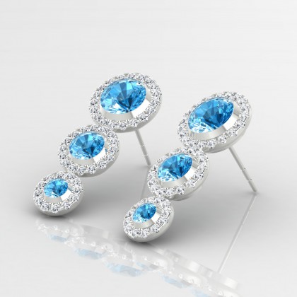 Régine Boucles d'oreilles Topaze en Argent 925