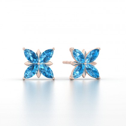 Romy Boucles d'oreilles Marquises Topaze 1,04 carat en Or rose 18k