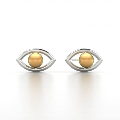 Shabana Boucles d'oreilles Perle d'eau douce dorée en Argent 925