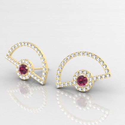 Tamara Boucles d'oreilles Grenat en Or jaune 18k