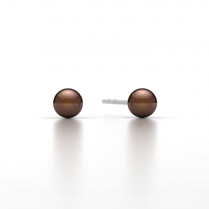 Teora Boucles d'oreilles Perle d'eau douce Chocolat en Argent 925