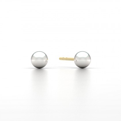Teora Boucles d'oreilles Perle d'eau douce Blanche en Or jaune 18k