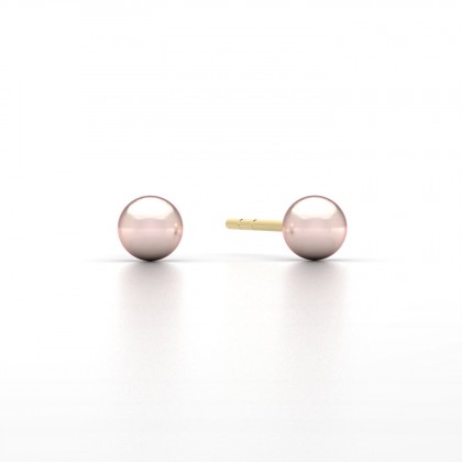 Teora Boucles d'oreilles Perle d'eau douce Rose en Or jaune 18k