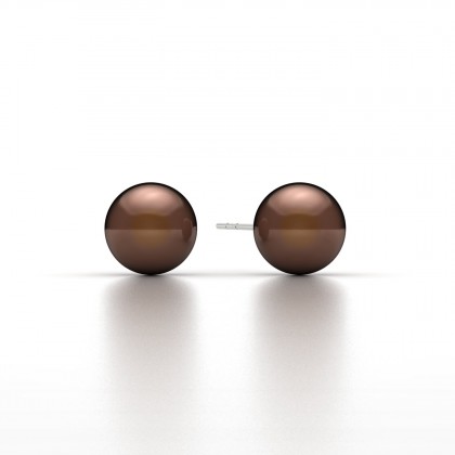 Tiare Boucles d'oreilles Perle d'eau douce chocolat en Argent 925