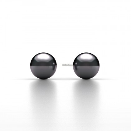 Tiare Boucles d'oreilles Perle d'eau douce noire en Argent 925