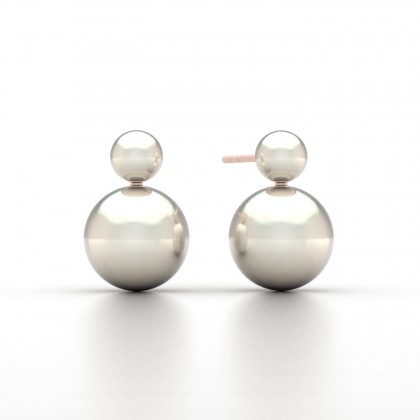 Toari Boucles d'oreilles Perle d'eau douce blanche en Or rose 18k