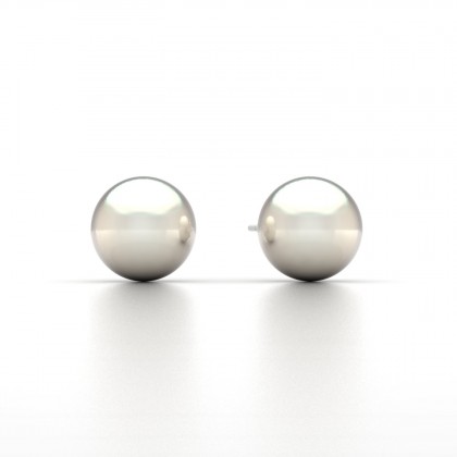 Vauana Boucles d'oreilles Perle d'eau douce blanche en Or blanc 18k