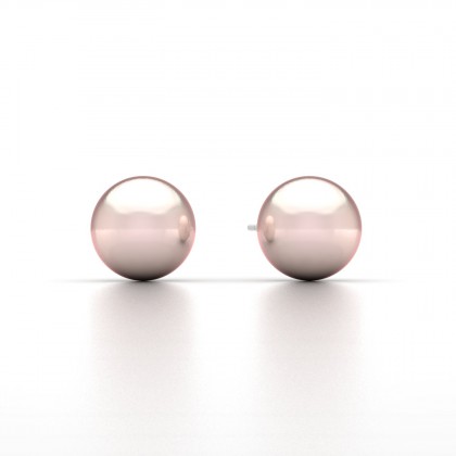 Vauana Boucles d'oreilles Perle d'eau douce rose en Or blanc 18k