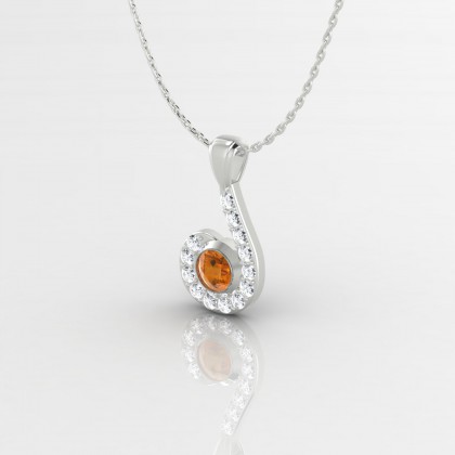Amanda Pendentif Citrine en Or blanc 18k