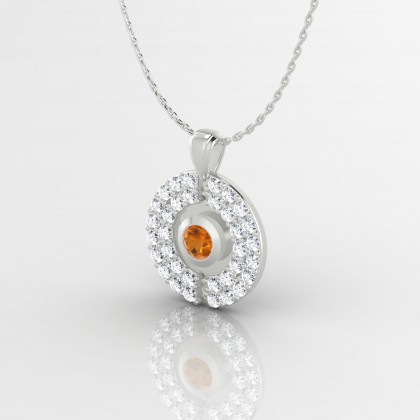 Annabella Pendentif Citrine en Or blanc 18k
