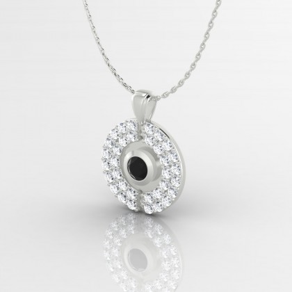 Annabella Pendentif Diamant noir en Or blanc 18k