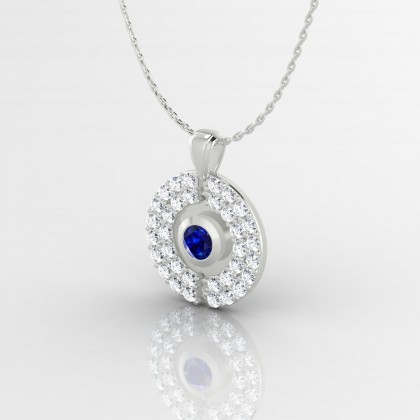 Annabella Pendentif Saphir en Or blanc 18k