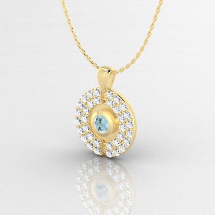 Annabella Pendentif Aigue-marine en Or jaune 18k