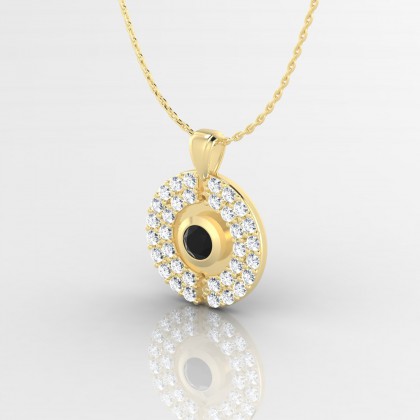 Annabella Pendentif Diamant noir en Or jaune 18k