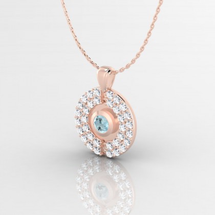 Annabella Pendentif Aigue-marine en Or rose 18k
