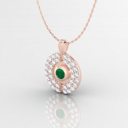Annabella Pendentif Emeraude en Or rose 18k