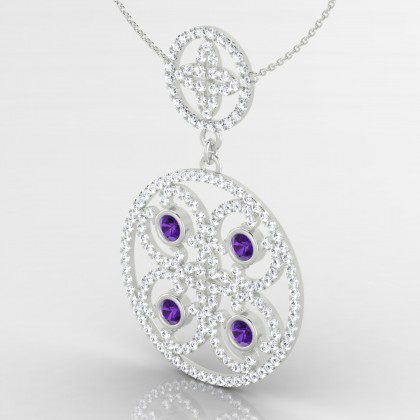Arabesque Pendentif Améthyste en Argent 925