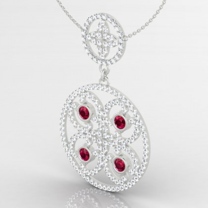 Arabesque Pendentif Rubis en Argent 925