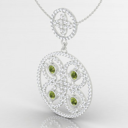 Arabesque Pendentif Péridot en Or blanc 18k