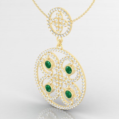 Arabesque Pendentif Emeraude en Or jaune 18k