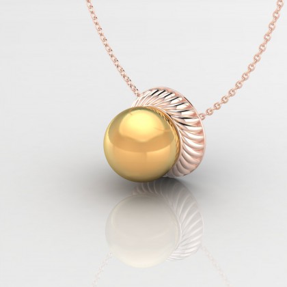 Aritea Pendentif Perle d'eau douce dorée en Or rose 18k