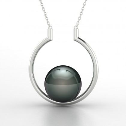 Artémis Pendentif Perle de Tahiti en Or blanc 18k