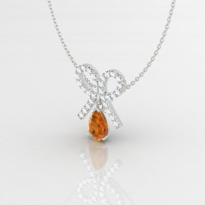 Betty Pendentif Citrine en Or blanc 18k