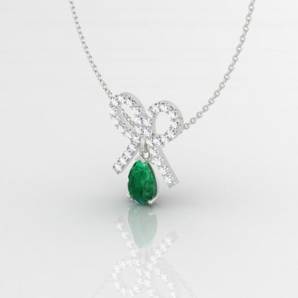 Betty Pendentif Emeraude en Or blanc 18k
