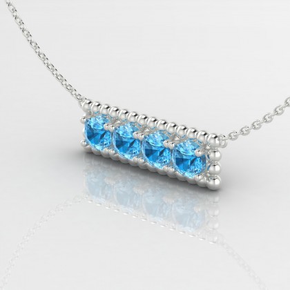 Brillant Pendentif Topaze en Or blanc 18k