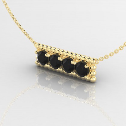 Brillant Pendentif Diamant noir en Or jaune 18k