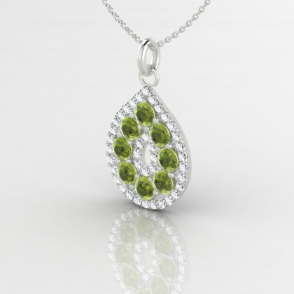 Caprice Pendentif Péridot en Or blanc 18k