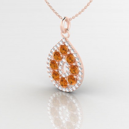 Caprice Pendentif Citrine en Or rose 18k