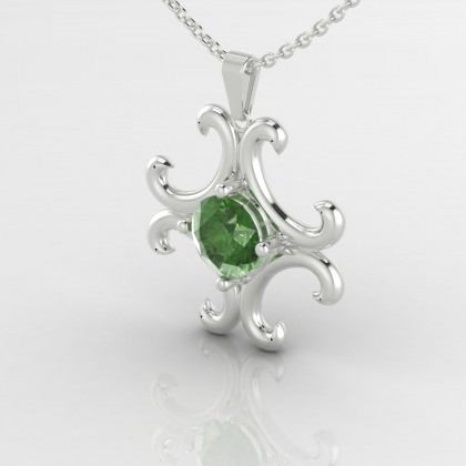 Coquette Pendentif Tourmaline en Argent 925