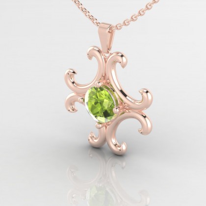 Coquette Pendentif Péridot en Or rose 18k