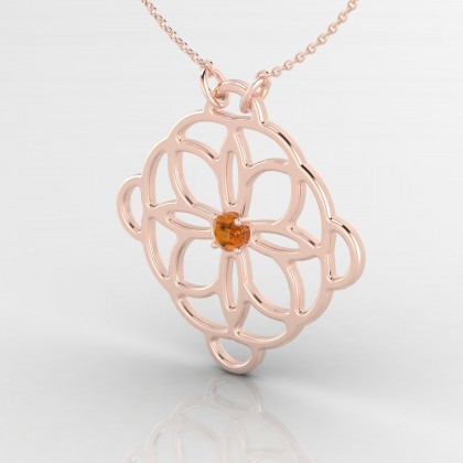 Eclosion Pendentif Citrine en Or rose 18k