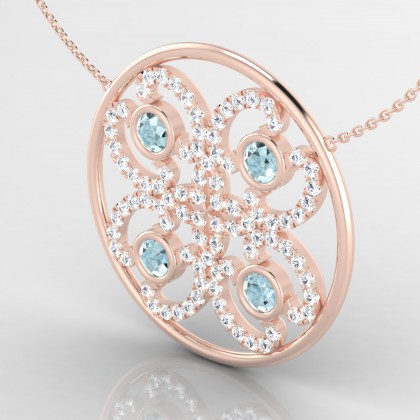 Elixir Pendentif Aigue-marine en Or rose 18k