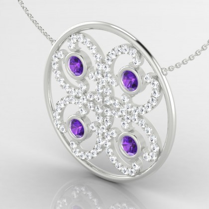Elixir Pendentif Améthyste en Or blanc 18k