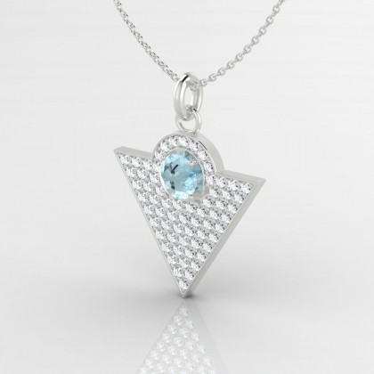 Georges Pendentif Aigue-marine en Or blanc 18k