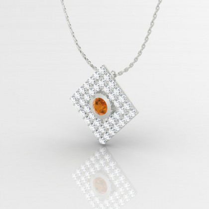 Georgette Pendentif Citrine en Or blanc 18k