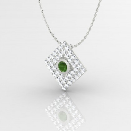 Georgette Pendentif Tourmaline en Or blanc 18k