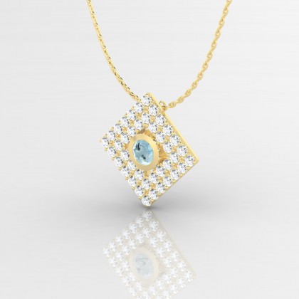 Georgette Pendentif Aigue-marine en Or jaune 18k