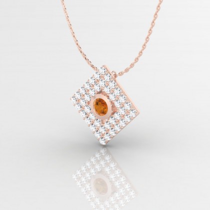 Georgette Pendentif Citrine en Or rose 18k