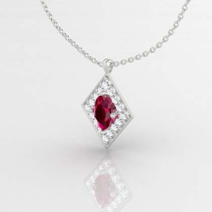 Gloria Pendentif Rubis en Or blanc 18k