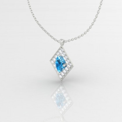 Gloria Pendentif Topaze en Or blanc 18k