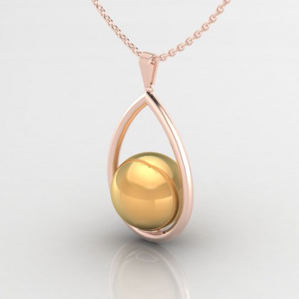 Heitiare Pendentif Perle d'eau douce dorée en Or rose 18k