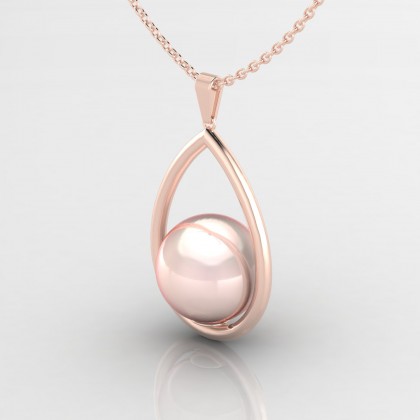 Heitiare Pendentif Perle d'eau douce rose en Or rose 18k