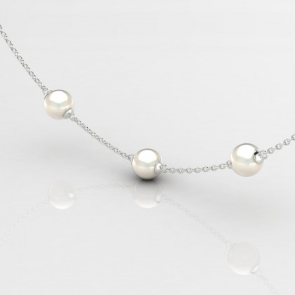 Hinaiti Pendentif Perle d'eau douce blanche en Argent 925